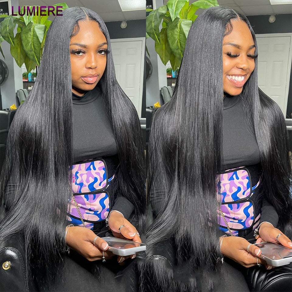 Cabelo Humano Liso Extenso de 8 a 40 polegadas, Pacotes de 1/3/4 peças, Cabelo Brasileiro para Mega Hair, Cabelo Humano Cru, Pacotes em Oferta, Extensões de Cabelo Virgem Lumiere