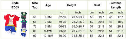 0-2 Years Old Children's Cartoon One-piece Baby Role Play Short-sleeved Romper Kids Cotton Clothes Baby Girl and Boy Clothes