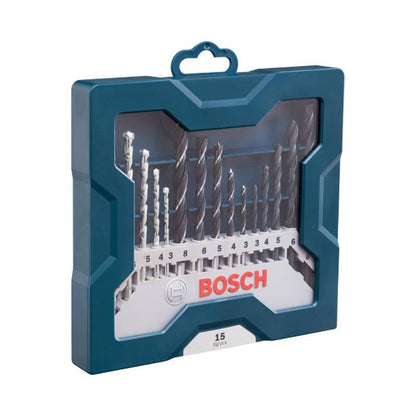 Kit de Brocas Bosch Elétrica Mistas 15Pçs 3/4/5/6/8mm Conjunto de Brocas para Madeira/metal/pedra Acessórios de Perfuração para Carpintaria Perfurador de Furo
