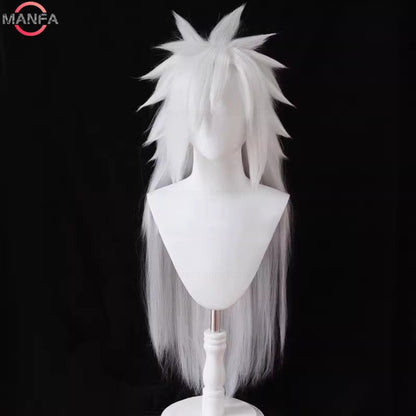 Perucas de Cosplay Uchiha Madara Longas Resistentes ao Calor Cabelo Sintético Perucas de Anime de Jogo + Touca de Peruca