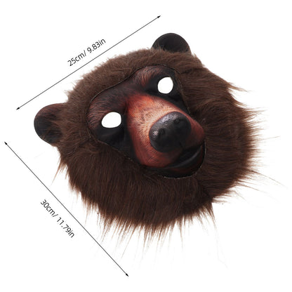Realistic Bear Head Animal Mask Lightweight & Breathable Halloween Cosplay Costume Mask for Festival Carnival Masquerade Party