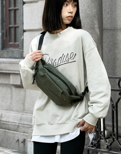 LEE Women Men Oxford Crossbody Waist Bag Waterproof Running Sport Single Shoulder Slingbag Travel iPad Pocket Daily Fanny Pack