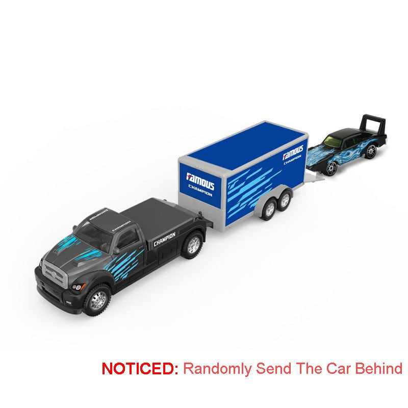 Caminhão de Contêineres em Miniatura Escala 1:64 Carrinhos de Brinquedo de Metal Diecast Reboque com Fricção Veículos de Transporte para Presentes Infantis