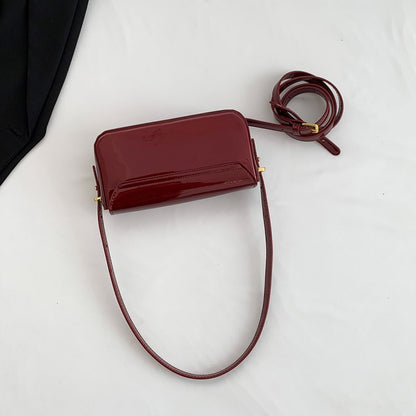 Solid color personalized women's bag Angola red classic style small bag light luxury texture shoulder bag