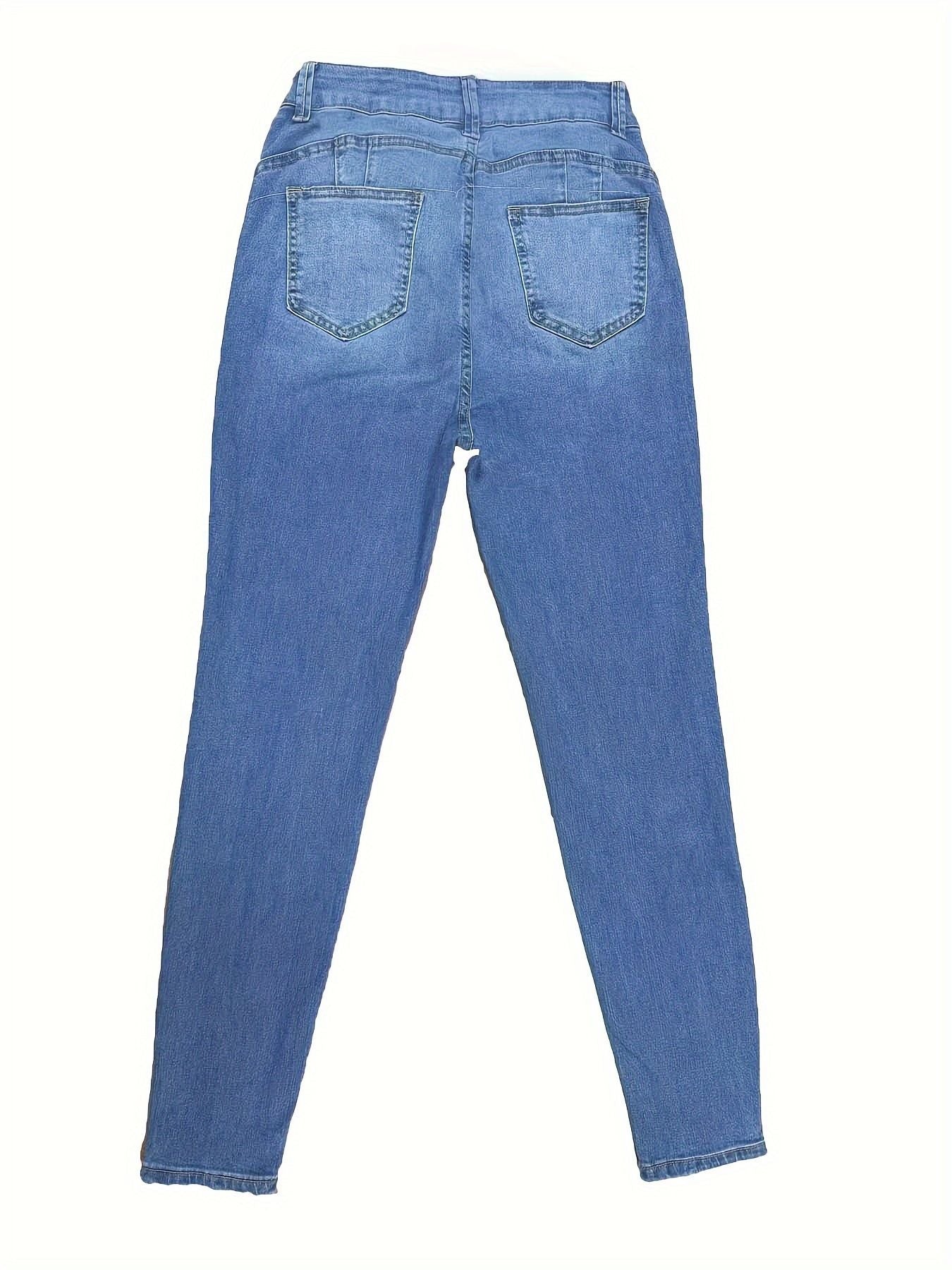 Versatile High-waist Skinny Jeans.Ladies Four Seasons New Fashion Stretch Simple Comfortable Small Leg Jeans Casual Pencil Pants