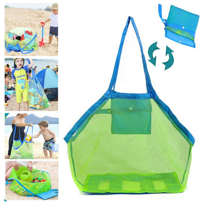 2PCS Beach Toys Mesh Bag Large Mesh Sand-Away Portable Tote With Convenient Hanging Hole Breathable Foldable Storage For Toys