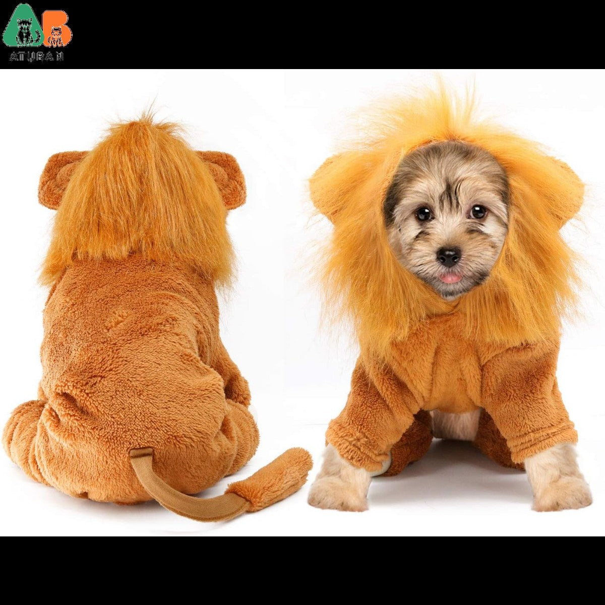 ATUBAN Dog Lion Costume Pet Clothes for Party Simulation Lion Pet Outfits,Cosplay Dress up Pet Lion Hoodie Cat Costume for Party