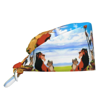 Boné cirúrgico personalizado O Rei Leão, divertido, para homens e mulheres, chapéu de esfoliação, gorro de enfermeira para dentista