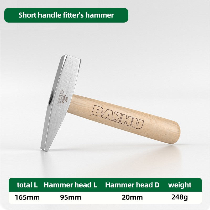 BAIHU Mini Hammer High Carbon Steel Hammer Solid Wood Short Handle Octagonal or Round Head Hammer Small Manual Hardware Tool