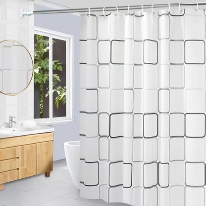Clear Shower Curtain PEVA Transparent Bathroom Liner Waterproof 180x200CM Bath Curtains Bathroom Mould Proof Curtains with Hooks