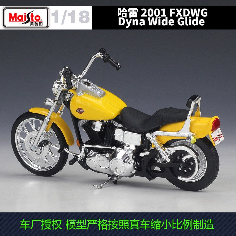 Maisto 1:18 Harley 2001 FXDWG Dyna Wide Glide Imitação de Liga Leve Modelo de Motocicleta de Brinquedo Coleção de Presente Acessórios