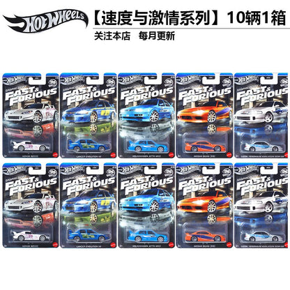 Hot Wheels Velozes e Furiosos HNR88L Carros Colecionáveis Die-Cast Escala 1/64: Honda S2000 Lancer Evolution VII Nissan Silvia S15