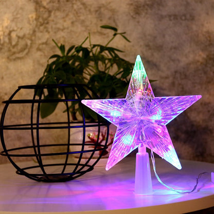 15/19/23cm Christmas Tree Top Star Light LED Glowing Star Lamp Xmas Tree Decoration Home Party Supplies Navidad New Year Gift