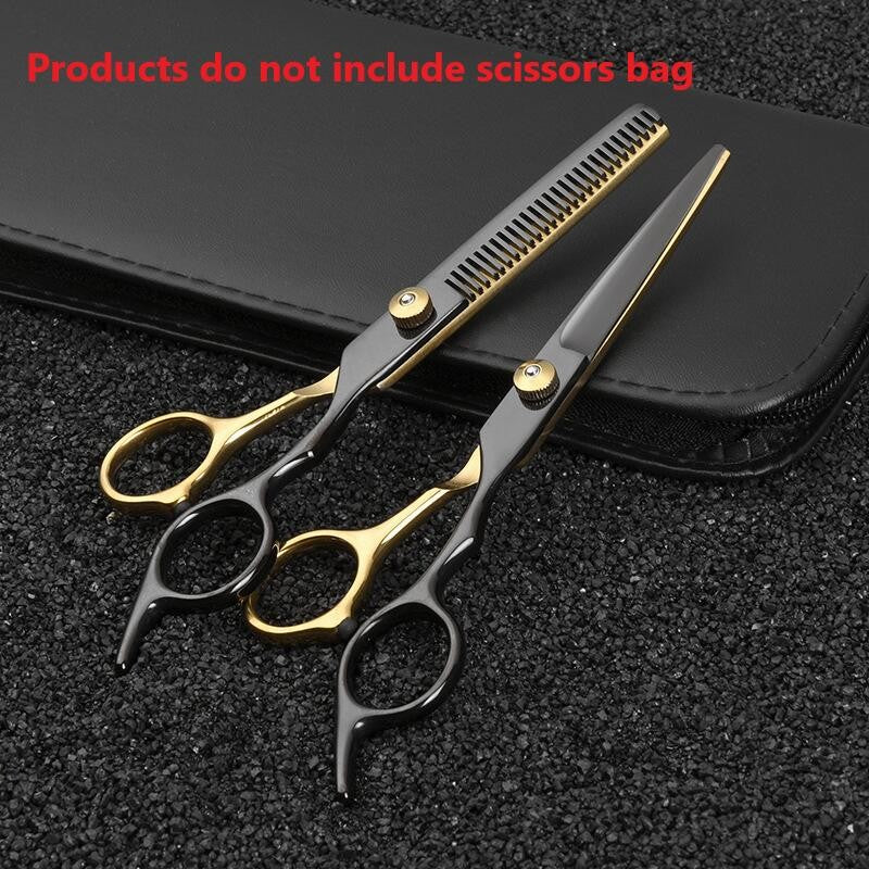 Tesoura de Tosa para Animais de Estimação de 6,5 Polegadas Kit Tesoura de Desbaste para Pelo de Gato Tesoura para Animais de Estimação Conjunto Preto e Dourado Tesoura para Cães