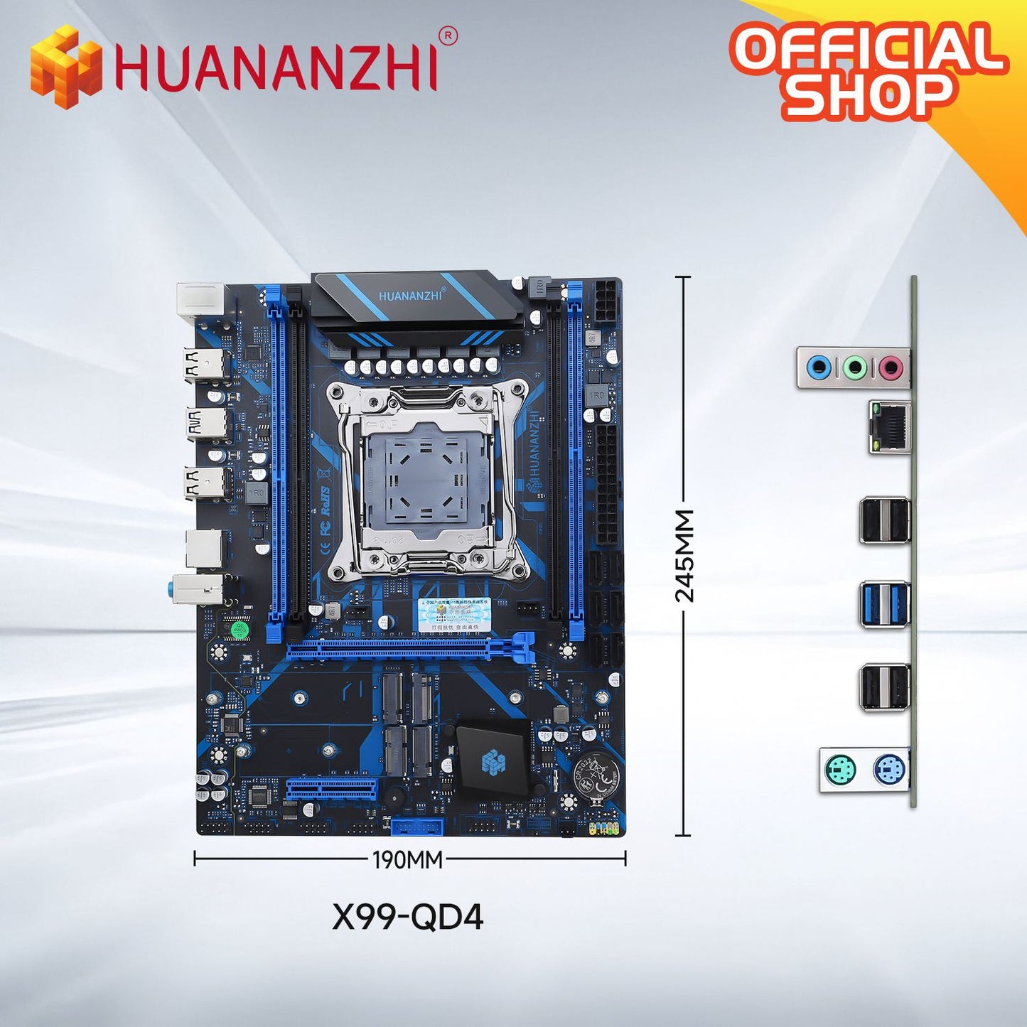 Placa-mãe HUANANZHI X99 QD4 LGA 2011-3 Xeon com processador Intel E5-2680 V4 DDR4 Memória M.2 NVME SATA Suporte Non-ECC Combo