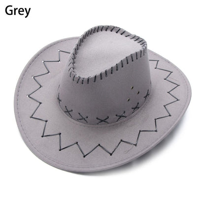 Acessórios Chapéu de Cowboy de Camurça de Aba Larga Estilo Ocidental Panamá Jazz Chapéu Fedora de Feltro