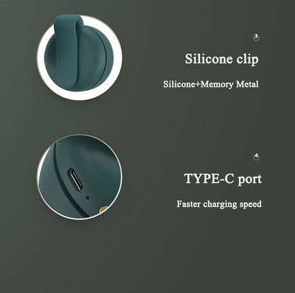 USB Hanging Neck Fan Portable Mute Mini Clip Hanging Waist Electric Fan 900mah Leafless Fan 3 Speeds for Outdoor Camping Fishing