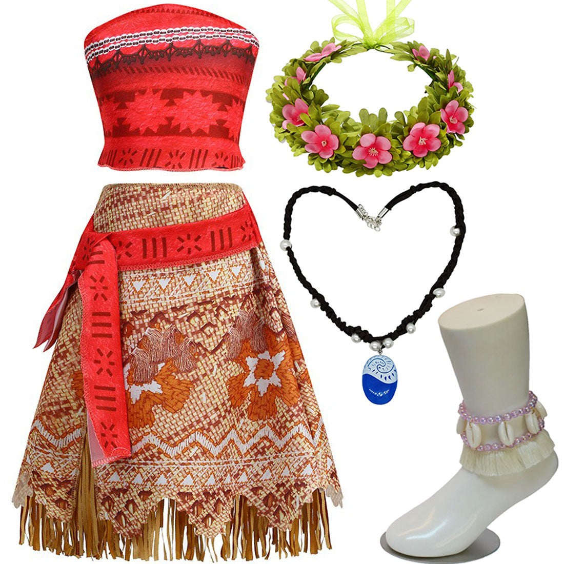 Disney NEW Moana Episode 2 Movie Costume Princess Vaiana Role Play Dress Girls Carnival Outfit Toddler Polynesian Beach Dress