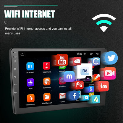 Rádio Estéreo Automotivo de 7/9/10 Polegadas Duplo 2 Din 4+64G Android 15 ChatGpt AI WIFI GPS Navegação FM/RDS Bluetooth SWC Unidade Principal+DVR&AHD