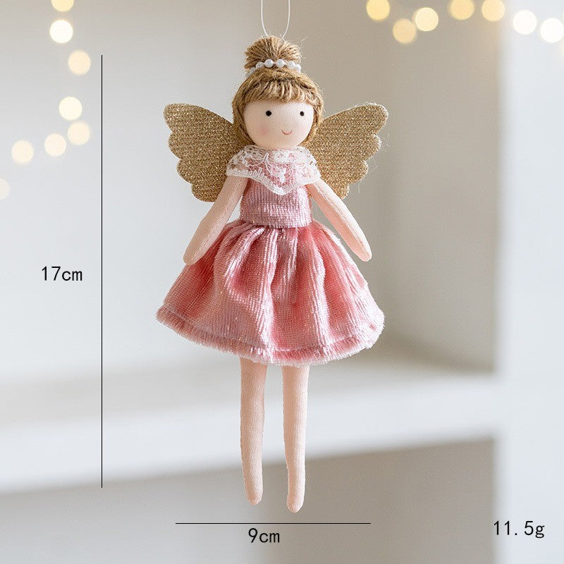 New Christmas Plush Angel Doll Pendant Ornaments Xmas Tree Hanging Decorations For Home Festive Party Decor 2024 New Year Gifts