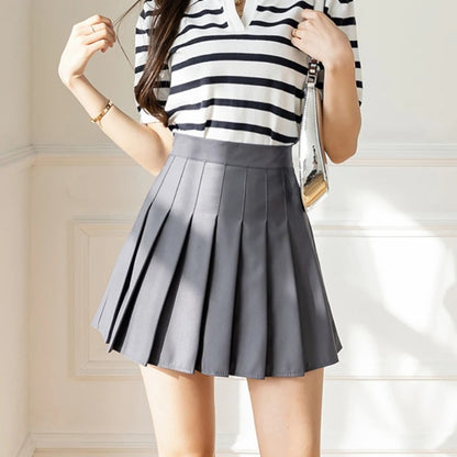 White Women Pleated Skirts Summer High Waist Zipper Girls Dancing JK Mini Skirts Black Fashion Student A Line Faldas 2024