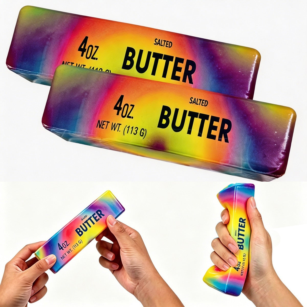 1~4Pcs Soft Squishy Butter Stick Fidget Toy Stress Relief Slow Rising Squeeze Toy for Anxiety Relief Decompression Party Gifts