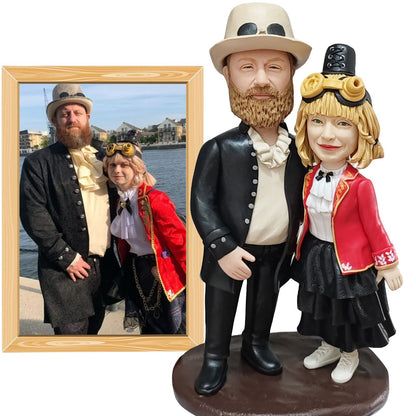 Custom Handmade Bobblehead Sculpture Figurines-Personalized Polymer Clay Doll from Your Photo-Wedding Anniversary Gifts for Wife