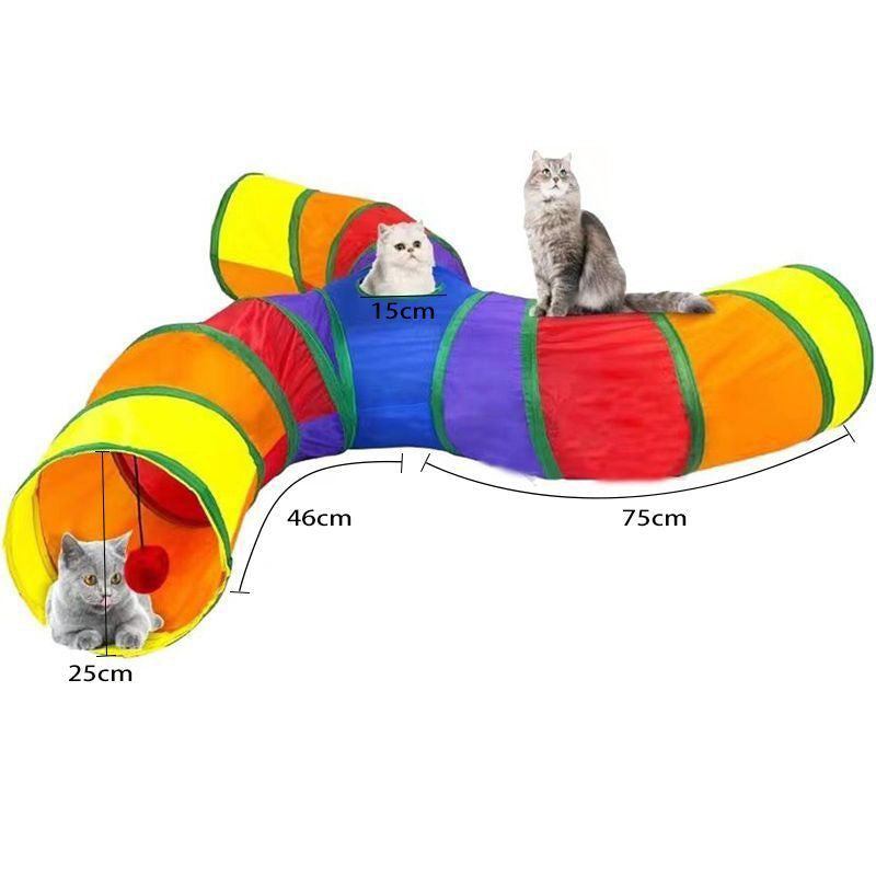 Túnel para Gatos Dobrável Túnel para Gatos Suprimentos para Animais de Estimação Brinquedo de Gato de Passar Túnel de Brincar Barril Perfurado Respirável para Papel de Barulho Interno