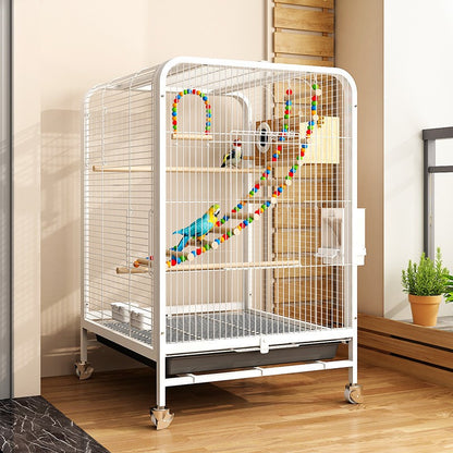 Gaiola de pássaros doméstica grande, luxuosa, para papagaio listrado, para aves grandes, gaiola de reprodução para canários