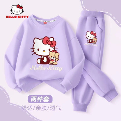 Autumn Baby Girl Clothes Set Cartoon Printed Pullover Sweatshirts Top And Pants Bottom 2 Pieces Suit Kid Children Boy Tracksuits
