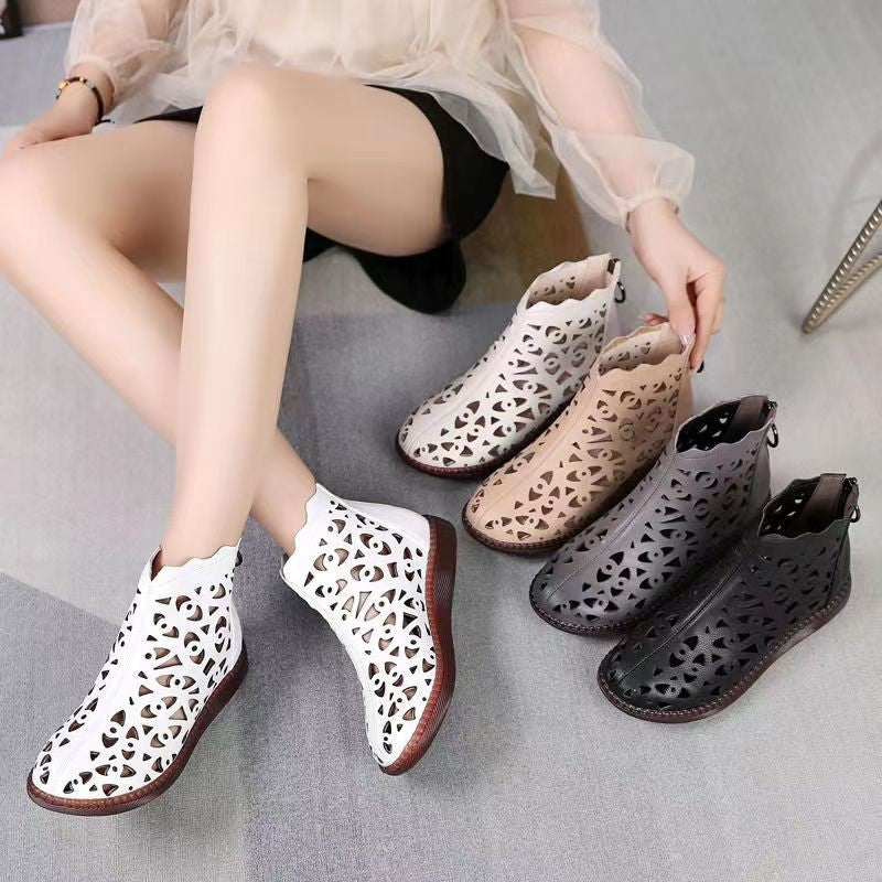 2024 New Spring Autumn Fashion and Comfortable Flat-soled Casual Outer Wear Soft Non-slip Ankle Boot Toe-cap Sandals for Women