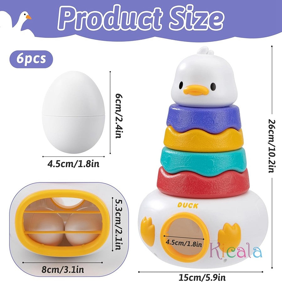 3-in-1 Matching Easter Eggs Stacking Rings Baby Toy Early Learning Educational Roly-Poly Sensory Toys Montessori