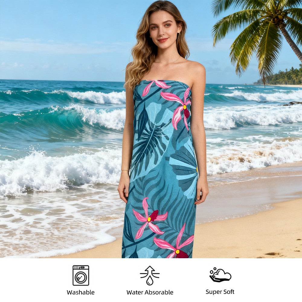 Women's Ultra-Soft Microfiber Bathrobe Towel - Lightweight Quick-Dry Absorbent Towel, Compact Versatile for Bathroom.