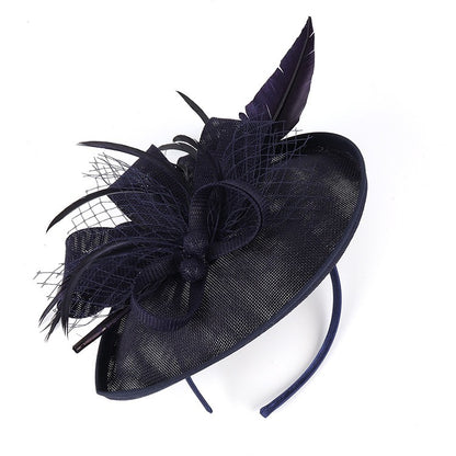 Fascinators de Luxo Kentucky Derby Chapéu de Igreja Design de Pérolas em Tela Laço Máscara Acessórios de Cabelo para Mulheres Senhoras
