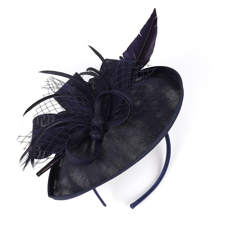 Fascinators de Luxo Kentucky Derby Chapéu de Igreja Design de Pérolas em Tela Laço Máscara Acessórios de Cabelo para Mulheres Senhoras