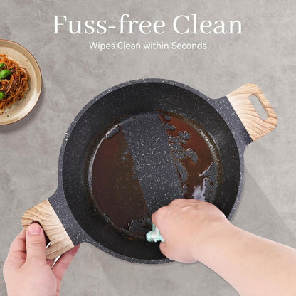 23Pcs Pots and Pans Set Non Stick, Kitchen Cookware Sets, Granite Stone Induction Cookware Non Stick Cooking Set w/Frying Pans,