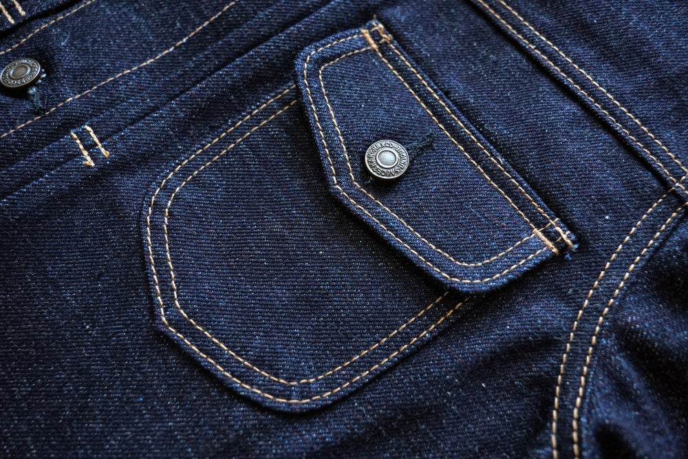 Sauce Zhan Mens Rainbow Sanforized Selvedge Denim Jacket Jean Jacket Men Regular Fit 21 OZ
