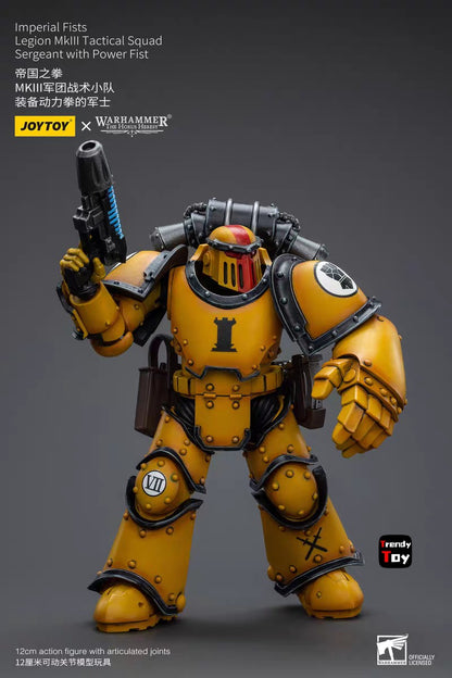 ?JOYTOY?Warhammer 40K Imperial Fists Mkll Legionários Táticos 4 Peças 1/18 Action Figure Brinquedo Colecionável