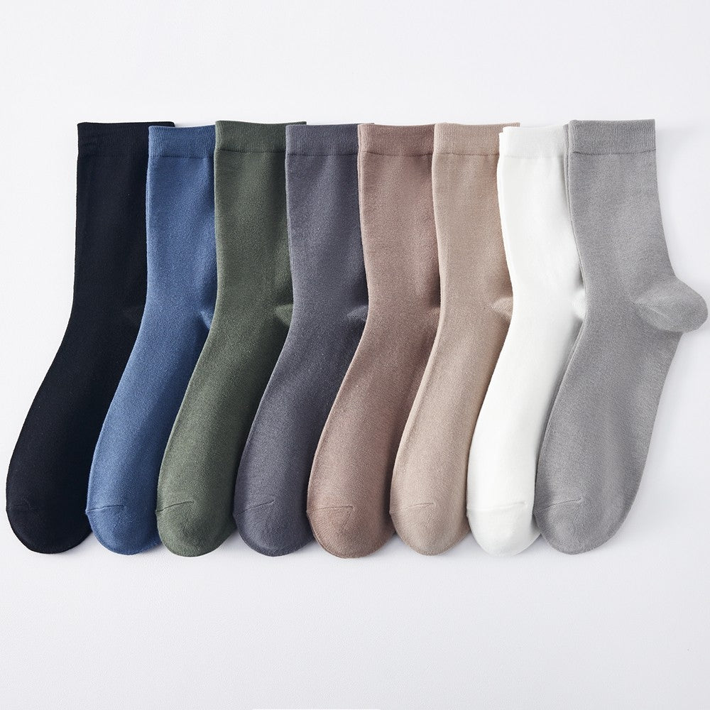 6 Pairs EUR44-50 Plus Size Men Socks High Quality Cotton Socks Breathable Mid Tube Sports Business Socks Black White