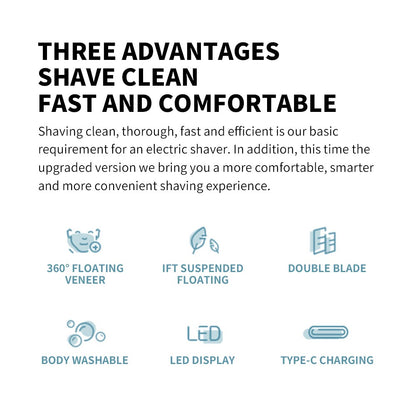 XIAOMI MIJIA S500 Electric Shaver Dry Wet Shaving Triple Blade Trimmer Beard Floating Head Men's Shaver Electric Razors Machine