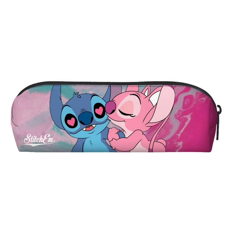 Anime Pencil Case Kawaii Stitch Print Pen Bag Cartoon Students Storage Bag Pen Set School Stationery Christmas Gift for Kids