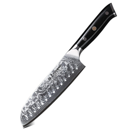 TURWHO Melhores Utensílios de Cozinha de 1 ou 7 Peças, Conjunto Profissional de Aço Damasco de 67 Camadas Com Excelente Bloco de Facas de Madeira de Acácia