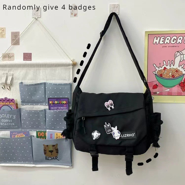 Women's Nylon Handheld One Shoulder Versatile Large Capacity Crossbody Bag Retro Work Travel Postman Bag