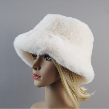 Chapéus de pele de coelho falso supermacios estilo novo 2025, forro de algodão para mulheres, gorros de esqui de moda russa quentes, cor sólida de pelúcia
