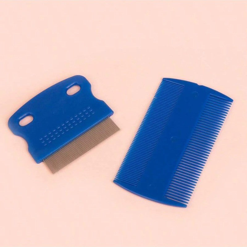 Pente para pulgas e piolhos, pacote com 4, pentes de aço inoxidável para cães e gatos com dentes arredondados, remoção profissional de manchas de lágrima de animais de estimação com dupla face
