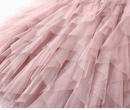 Tutu Tulle Long Maxi Skirt Women Fashion 2022 Korean Cute Pink High Waist Pleated Skirt Mesh Female Lady Aesthetic Faldas