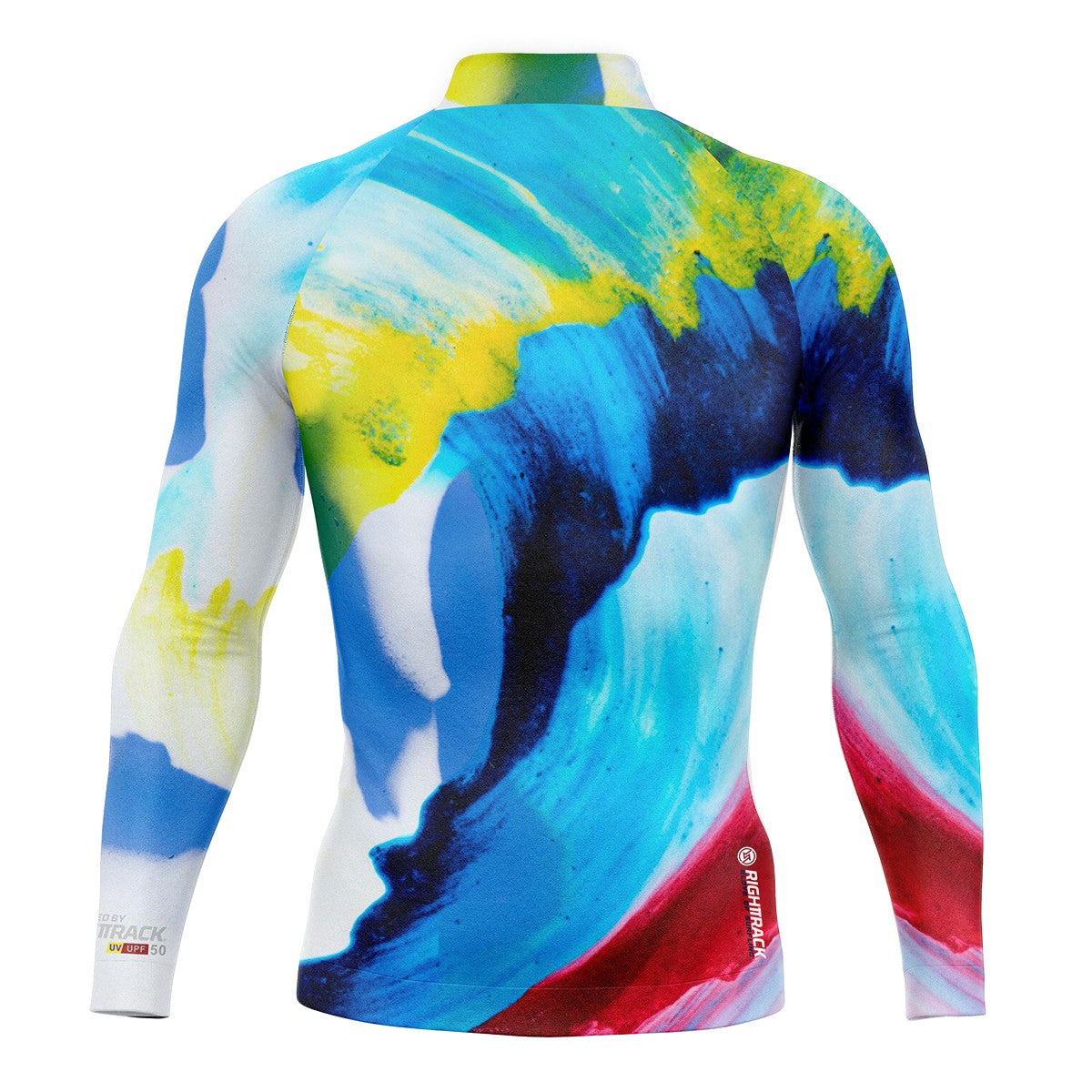 New Men's Surfing Shirt Gold Coast Lycra Rashguard RIGHTTRACK Long Sleeve Surf Sportswear Beach UV Swimwear UPF50+ Clothes