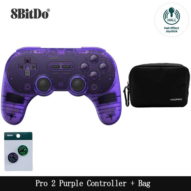 8BitDo Pro 2 Bluetooth Controller Gamepad Handle with Hall Effect for Nintendo Switch 2, PC, MacOS, Android, Steam, Raspberry Pi