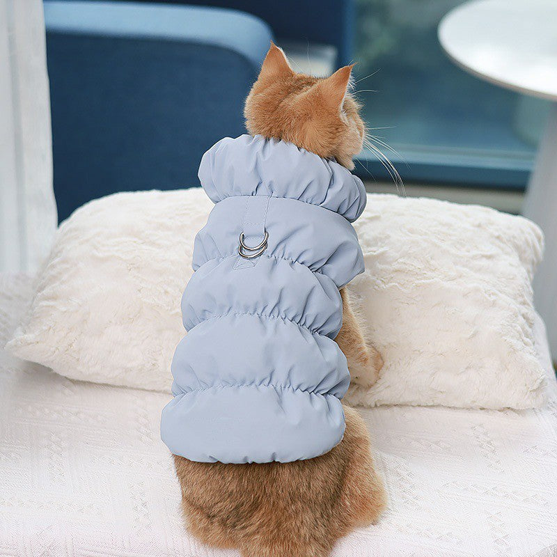Roupa de cachorro com alças quentes, jaquetas de algodão, jaquetas de duas pernas para animais de estimação, roupas de cachorro de porte médio, roupas de outono-inverno