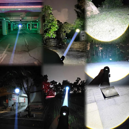 990000LM Most Powerful Flashlight Type-c Recharge 3000M Spotlight Tactical Flash Light 5000mAh High Power Led Flashlights Torch